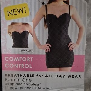 Comfort Control Black Strapless Dress